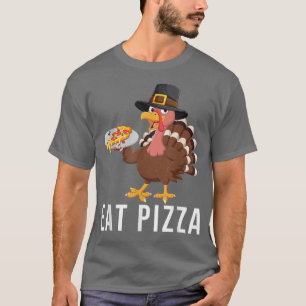 Camiseta Vegan Ação de Graças Turquia Coma Pizza Não Coma C