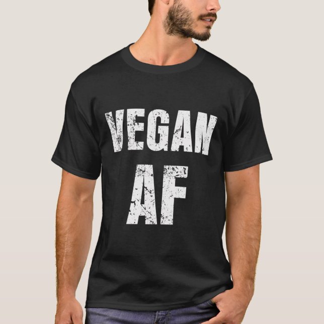 Camiseta Vegan Af Engraçado Dizendo Homens De Refrigeração (Frente)