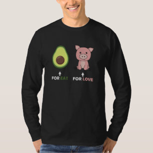 Camiseta Vegan Amante de os animais Come Avocado Porcos Amo