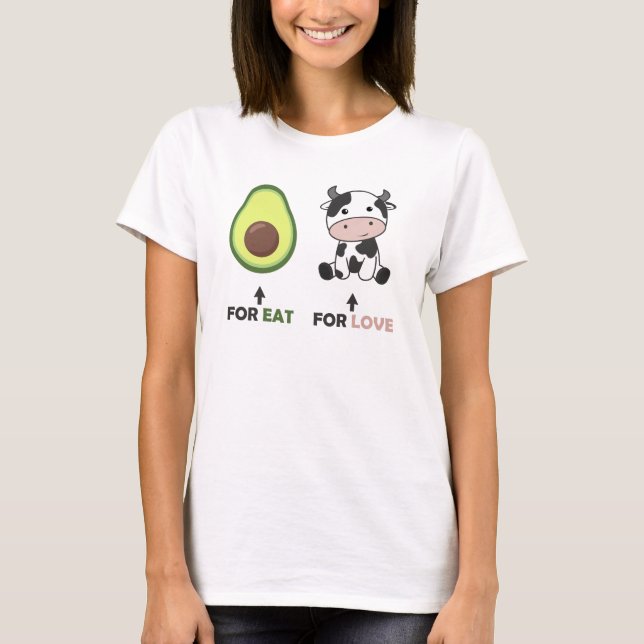 Camiseta Vegan Amante de os animais Vegan Avocado Comida Co (Frente)