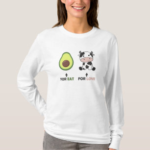 Camiseta Vegan Amante de os animais Vegan Avocado Comida Co