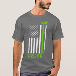 Camiseta Vegan American Flag Veganismo Plant Organic Based