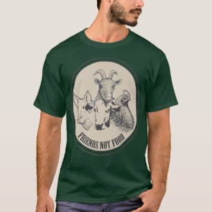 Camiseta Vegan Amigos Não Comida De Galinha De Capim Vegeta