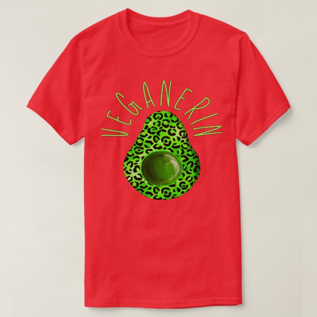Camiseta Vegan Avocado Art LEOPARD PATTERN (Frente do Design)