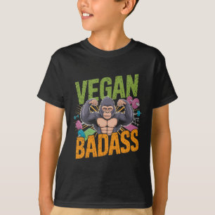 Camiseta Vegan Bodybuilder Weightlifter Gorilla