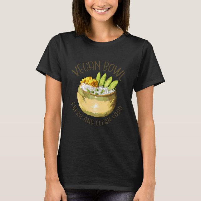 Camiseta Vegan Bowl, Comida Fresca E Limpa (Frente)