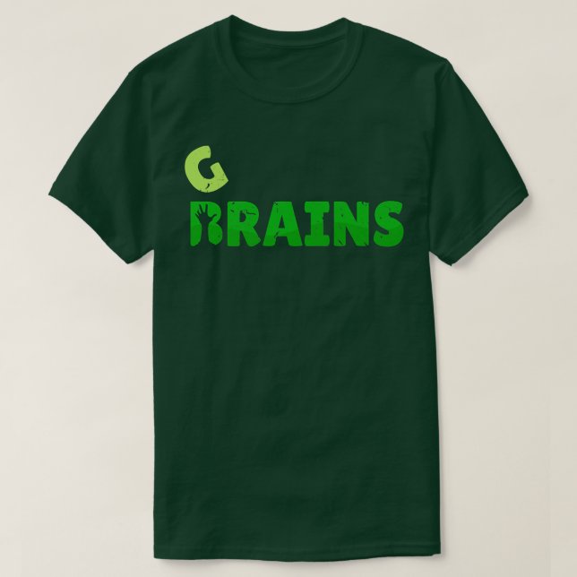 Camiseta Vegan Brain and Grain Vegggies ama Vegetariano (Frente do Design)