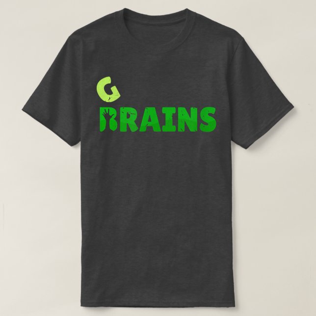 Camiseta Vegan Brain and Grain Veggies amam Vegetarian 1440 (Frente do Design)