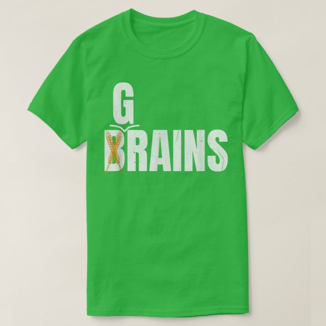 Camiseta Vegan Brain and Grain Veggies amam Vegetariano 144 (Frente do Design)