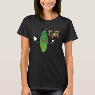 Camiseta Vegan cala a boca dizendo carne anti-vegan