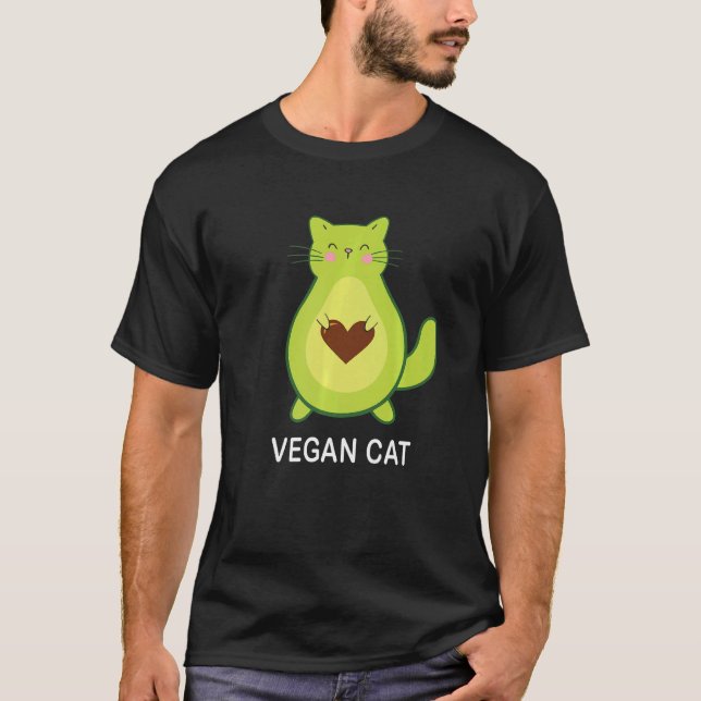 Camiseta Vegan Cat Vegetarian Cat Avocato Avocat Avogato (Frente)