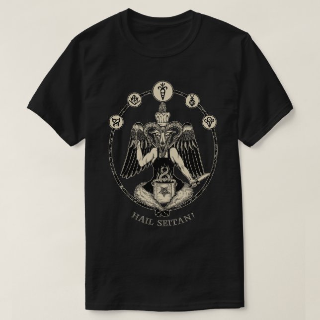 Camiseta Vegan Chef Baphomet Hail Seitan! Classic T-Shirt (Frente do Design)