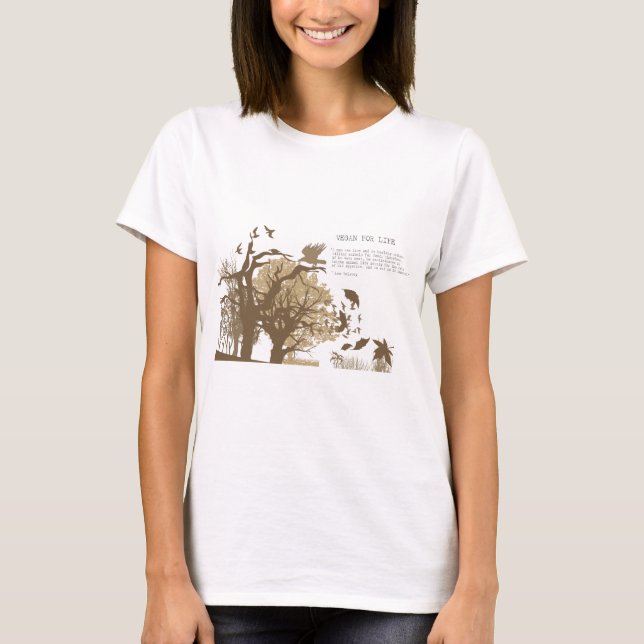 Camiseta Vegan - citações de Tolstoy (Frente)