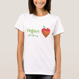 Camiseta Vegan com todo o meu coração (coração vermelho da