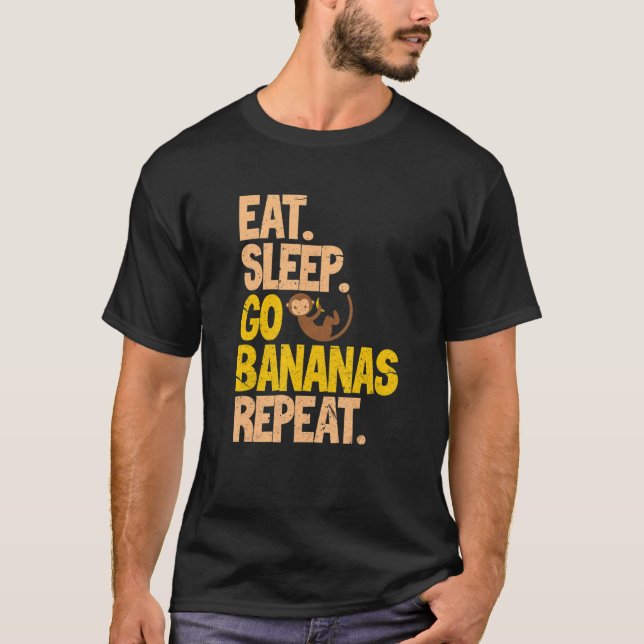 Camiseta Vegan Coma Dormir Bananas Repete Vegetariano (Frente)