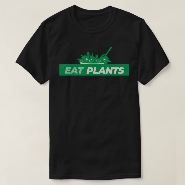 Camiseta Vegan Come Plantas Engraçadas Vegan (Frente do Design)