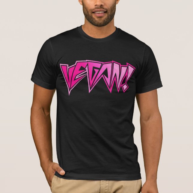 Camiseta Vegan cor-de-rosa do balancim (Frente)