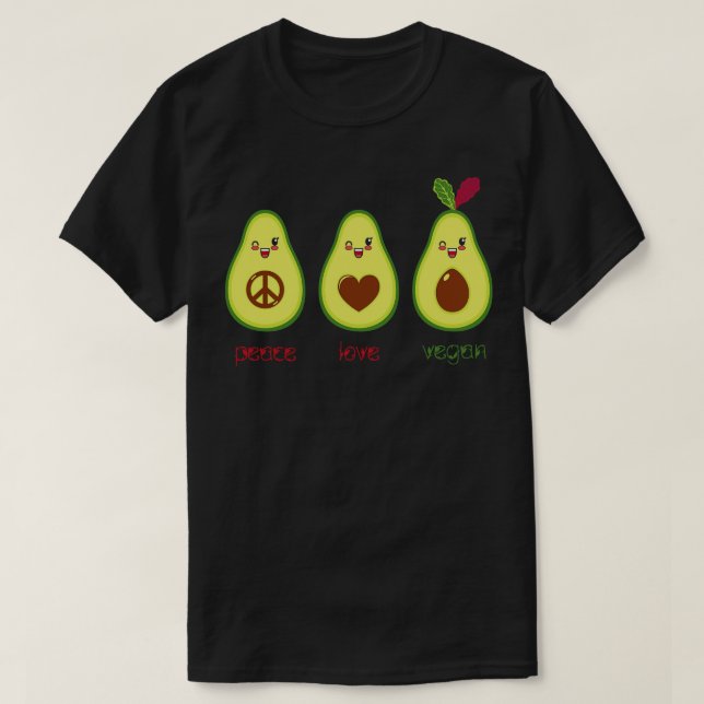 Camiseta Vegan Cute Avocado (Frente do Design)