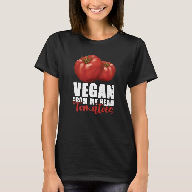 Camiseta Vegan Da Minha Cabeça Tomates Vegetarianos (Frente)