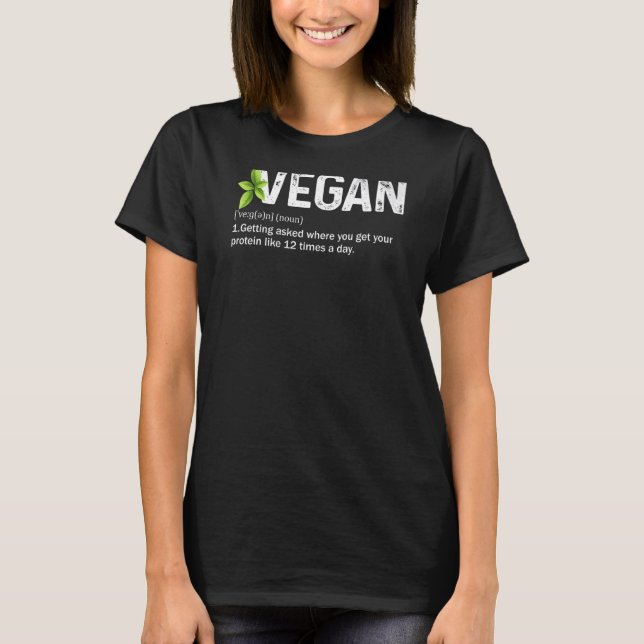 Camiseta Vegan Definition Funny Vegan Life Love Vegetals (Frente)