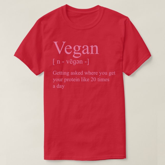 Camiseta Vegan Definition Getting Asked Where You Get Your  (Frente do Design)
