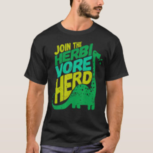 Camiseta Vegan Dinosaur Junta-Se Ao Herbivore Herd Vegetari