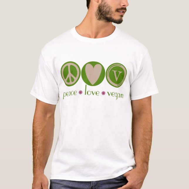 Camiseta Vegan do amor da paz (Frente)