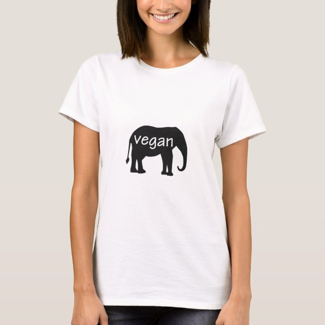 Camiseta Vegan (em um design do elefante) (Frente)