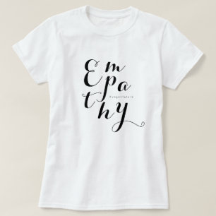 Camiseta Vegan EMPATHY Script Moderno Mínimo Tipografia T-