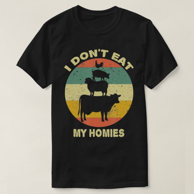 Camiseta vegan engraçado diz veganismo (Frente do Design)