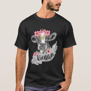 Camiseta Vegan Engraçado Vaca Com Banda Lente Dotada