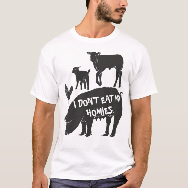 Camiseta Vegan Eu não como minhas casas (Frente)