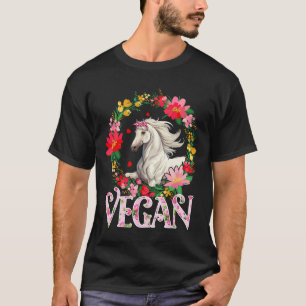 Camiseta Vegan Fofo Cavalo Flores Círculo Agricultura Amant