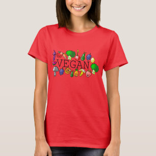 Camiseta Vegan. fruta. direitos dos animais. comida crua.