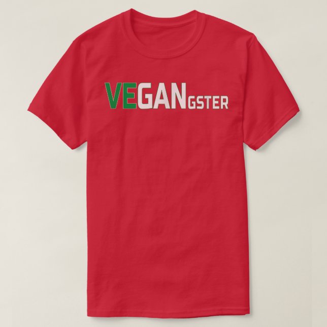 Camiseta Vegan Gangster Vegangster Vegetariana (Frente do Design)
