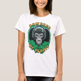 Camiseta Vegan Gorilla - Alimentado Por Plantas Citação