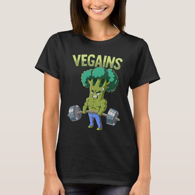 Camiseta Vegan Gym Bodybuilding Vegains (Frente)