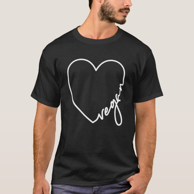 Camiseta Vegan Heart Love Vegan Comida Heart for Vegans (Frente)