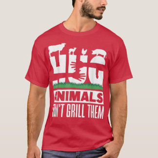 Camiseta Vegan Hug Animals Dont Grill Them Nutrition Vegeta