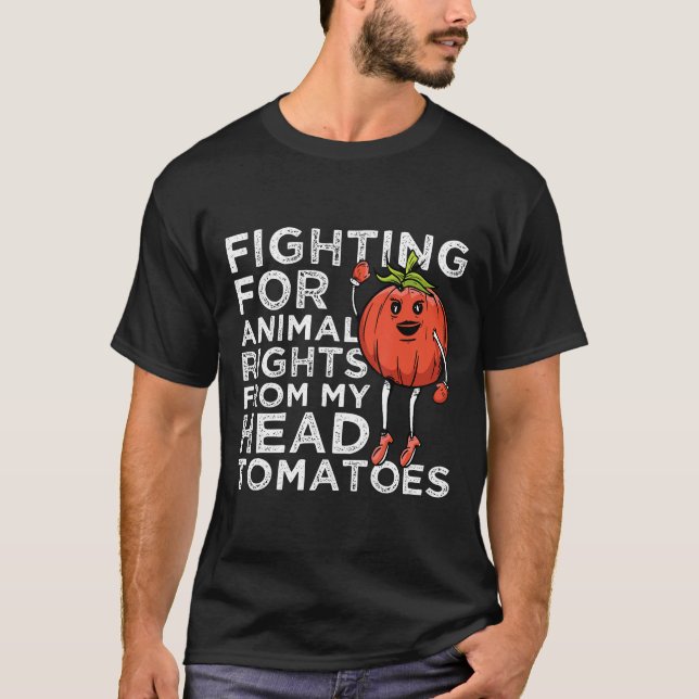 Camiseta Vegan Humor Lutando Por Direitos Animais Do Meu Co (Frente)
