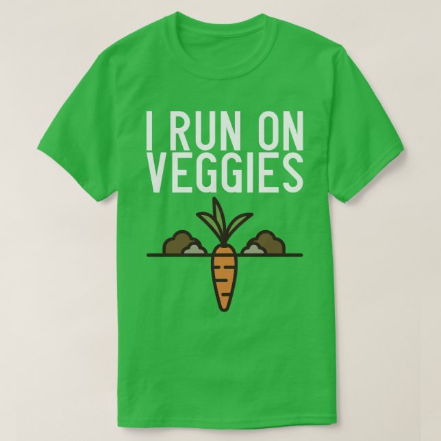 Camiseta Vegan I Run On Vegggies 2 (Frente do Design)