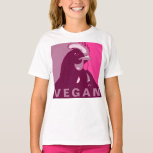 Camiseta Vegan Kid Pink Pop Art Inspirou Tshirt de frango