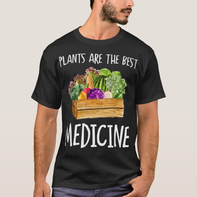 Camiseta Vegan Lover Plants Are Best Medicine Whole Food Pl (Frente)