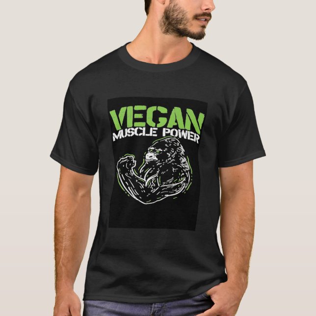 Camiseta Vegan Muscle M0nkey Ape Love Animal Animal (Frente)