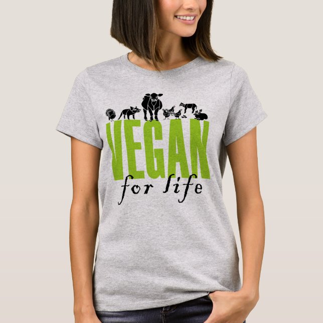 Camiseta Vegan para a vida! A T-camisa das mulheres (Frente)