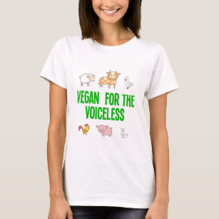 Camiseta Vegan para animais de desenho animado sem voz
