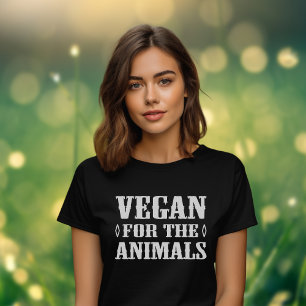 Camiseta Vegan para os animais preto e branco (unisex)