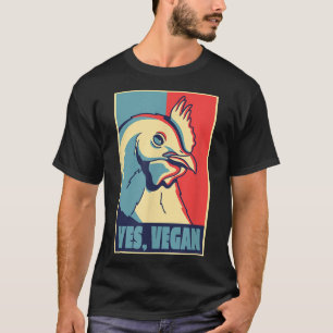 Camiseta Vegan Poster Art , Vegans & Vegetarians Chicken Fu