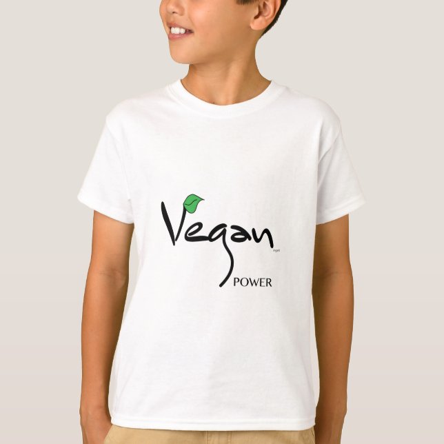 Camiseta Vegan Power com folha verde Legal (Frente)