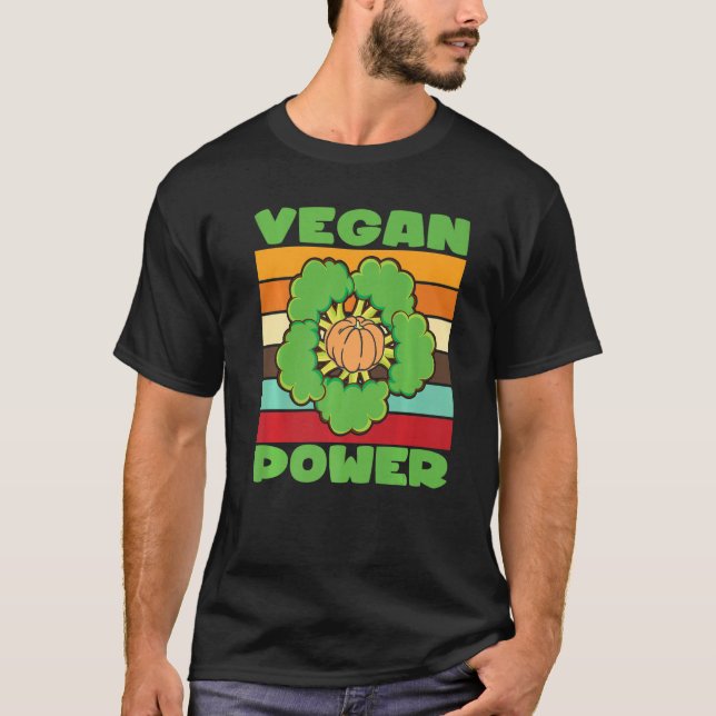 Camiseta Vegan power Para Vegetais Vegetais Veganos Pr (Frente)